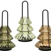 Lanterne photophore en verre et métal forme sapin - Ø 15,5 x H 29 cm