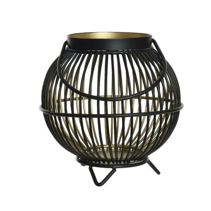 Lanterne ronde coloris noir en métal - Ø 16 cm