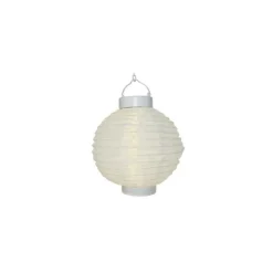 Lanterne ronde solaire blanche à LED blanc chaud Ø 20 cm