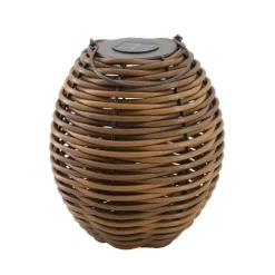 Lanterne solaire coloris marron en polyrotin Raffy Solar - 33 cm