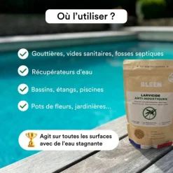 Larvicides anti-moustiques efficace en 48h Bleen - 80m²