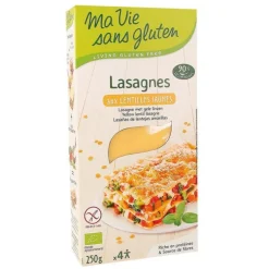 Lasagnes lentilles jaunes bio en boîte de 250 g