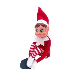 Le lutin farceur de Noël fille rouge et blanc Elvie - 10 x 5 x 38 cm