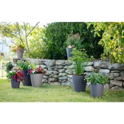 Le pot citoyen botanic® coloris gris anthracite format 7 L - Ø 23,7 x H 25,8 cm