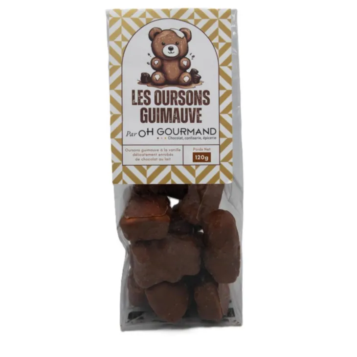 Les oursons guimauve en chocolat OH Gourmand - sachet de 90 g