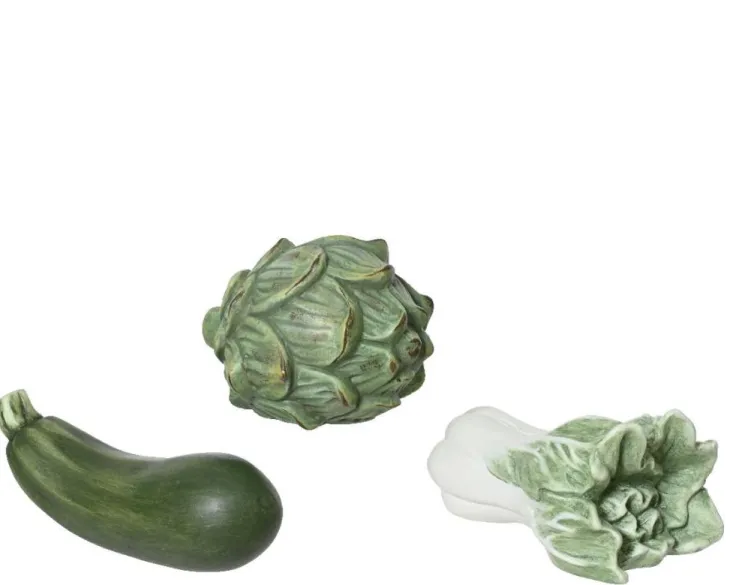Légume décoratif en terre cuite vert - 9 x 8 x 15 cm