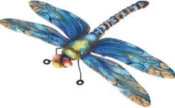 Libellule en métal multicolore Riviera décor B moyen modèle - 35 cm