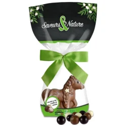 Licorne de chocolat au lait et billes crousty bio Saveurs et Nature - 100 g