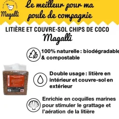 Litière et couvre-sol chips de coco Magalli 40 L