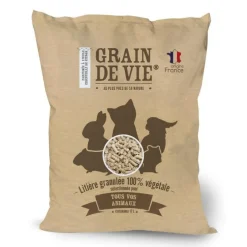 Litière granulée 100% végétale pour tous animaux Grain de vie - 17 L