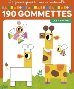 Livre cahier d’autocollants " Les formes géométriques - Les animaux" aux Éditions Lito collection 190 gommettes
