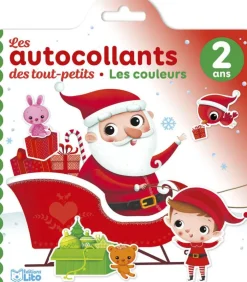 Livre d’autocollants "Les couleurs de Noël" aux Éditions Lito collection Les autocollants des tout petits 2 ans