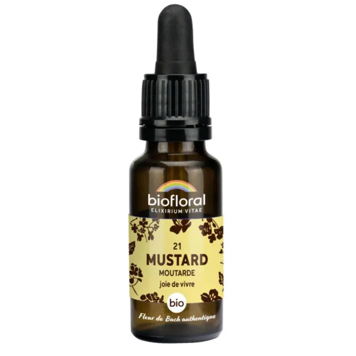 Élixir n°21 Biofloral de moutarde en flacon de 20 ml