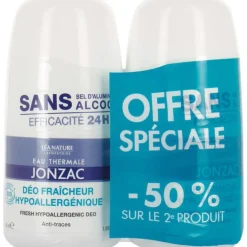 Lot de 2 déodorants fraîcheur 24 h haute tolérance bio Eau Thermale Jonzac – 2 x 50 ml