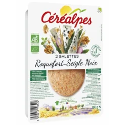 Lot de 2 galettes au roquefort seigle et noix bio Céréalpes - 2 x 90 g