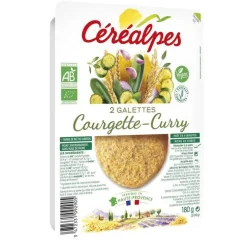Lot de 2 galettes courgettes curry bio Céréalpes - 2 x 90 g