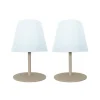 Lot de 2 lampes coloris beige effet blanc chaud en métal Batimex - Ø 10 x 16 cm