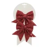 Lot de 2 nœuds décoratifs rouge foncé - 12 x 13 cm