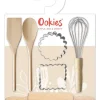 Lot de 6 ustensiles petit chef Ookies® coloris beige en bois