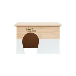 Maison en bois Home rectangle taille L blanc 28x23x17,5 cm