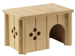 Maisonnette pour hamster coloris marron en bois