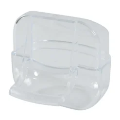 Mangeoire avec un perchoir pour les oiseaux en plastique coloris transparent Zolux – 8 x 7,5 x 7,5 cm