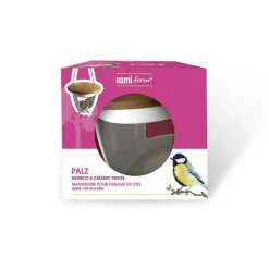 Mangeoire palz en bois et céramique Ø 18 x H 13,8 cm