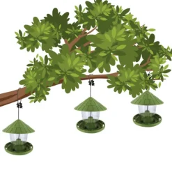 Mangeoire pour oiseaux en plastique 100 % recyclé coloris vert Natures Market Émilie - 21,7 x 20 cm