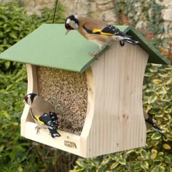 Mangeoire pour oiseaux en épicéa coloris vert eco-ressourcée suspendue Natures Market Miam - 19 x 20 x 20 cm
