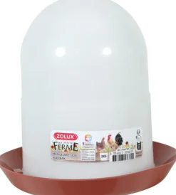 Mangeoire silo pour basse-cour en plastique coloris rouge Zolux Ma petite ferme - 2 kg