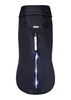 Manteau imperméable pour chien coloris noir Wouapy LED - Taille 38