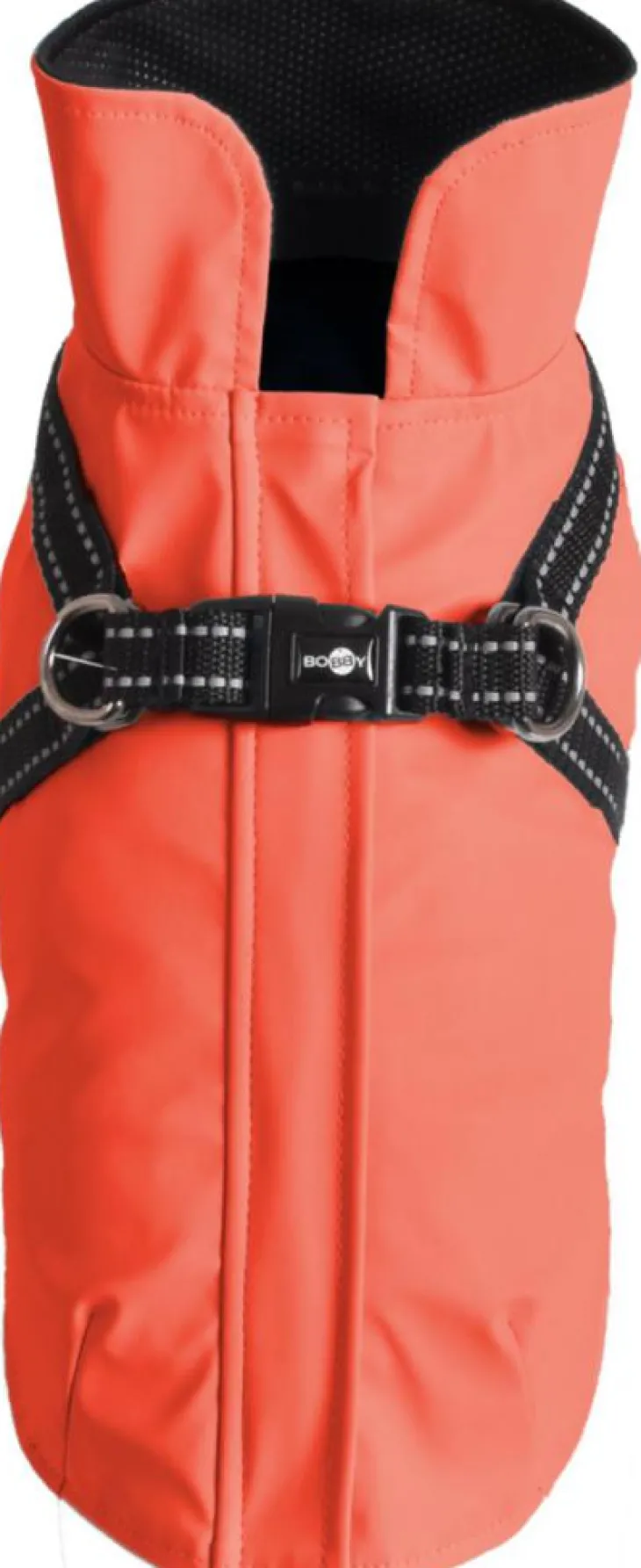Manteau pour chien coloris corail avec harnais intégré Bobby Tom - Taille 28XS