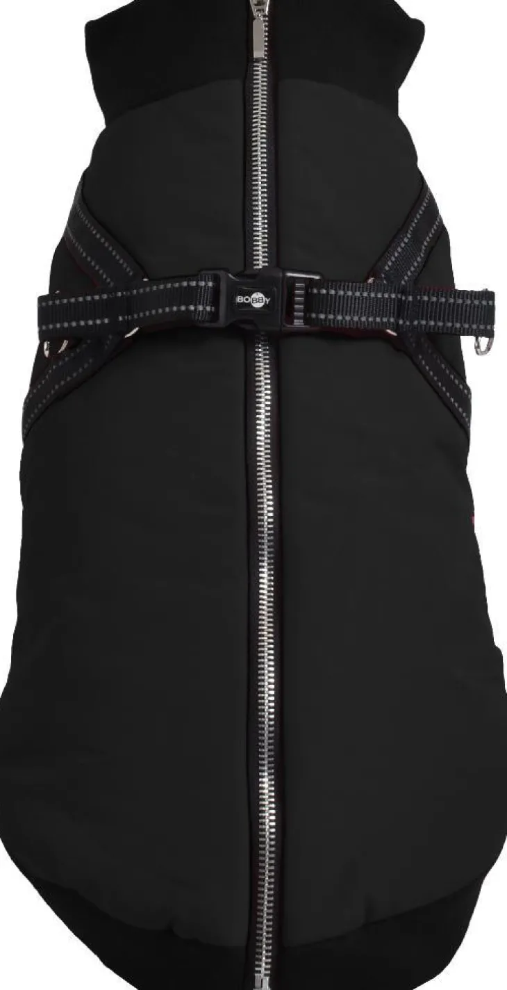 Manteau pour chien coloris noir avec harnais intégré Bobby Easy - Taille 40M