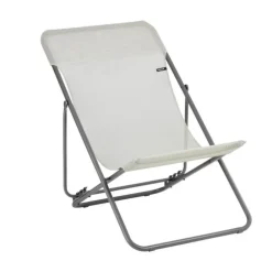 Maxi transat en acier et toile Batyline beige Lafuma Seigle II - 62 x 125 cm