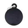 Médaille basic grand cercle pour chien en aluminium noir
