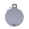 Médaille basic grand cercle pour chien en aluminium gris
