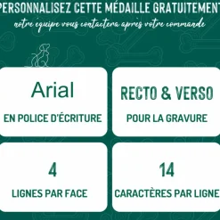 Médaille basic grand os pour chien en laiton argenté