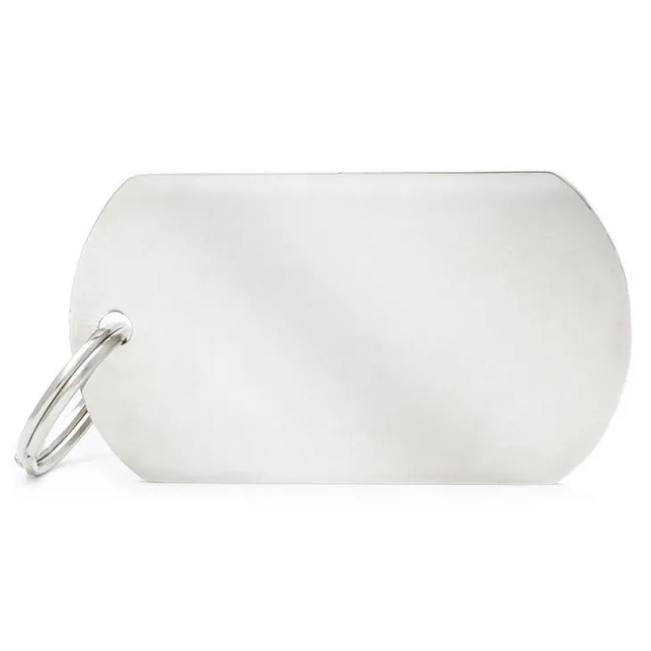 Médaille basic militaire de grande taille pour chien en chrome argenté