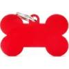 Médaille basic os XL pour chien en aluminium rouge