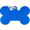 Médaille basic os XL pour chien en aluminium bleu