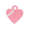 Médaille basic petit cœur pour chien en aluminium rose