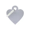 Médaille basic petit cœur pour chien en aluminium gris
