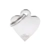 Médaille basic petit cœur pour chien en laiton argenté