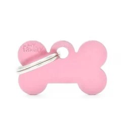 Médaille basic petit os en alu rose