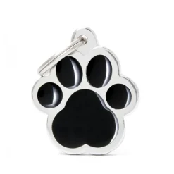 Médaille classic grande patte noire pour chien en acier
