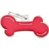 Médaille classic os XL rouge pour chien en acier