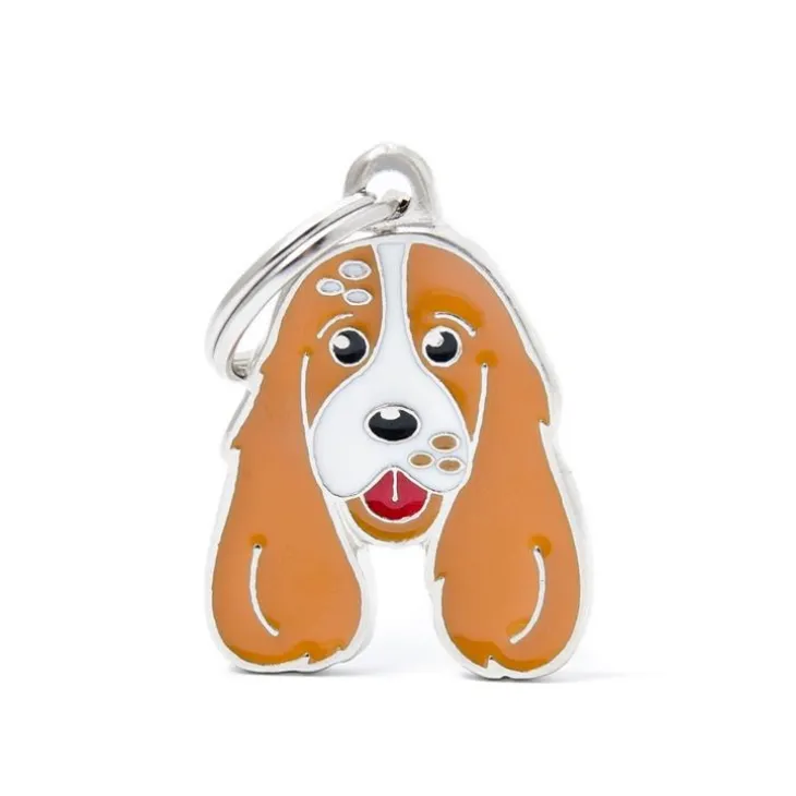 Médaille colors pour cocker blanc et marron