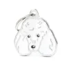 Médaille friends pour caniche blanc en métal