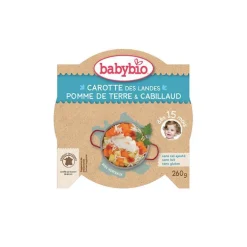 Menu du jour légumes bios et cabillaud sauvage Babybio 260 g