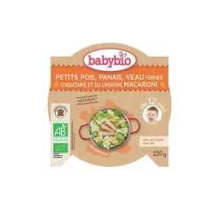 Menu du jour petit pois panais courgette et veau Babybio 2 x 200 g